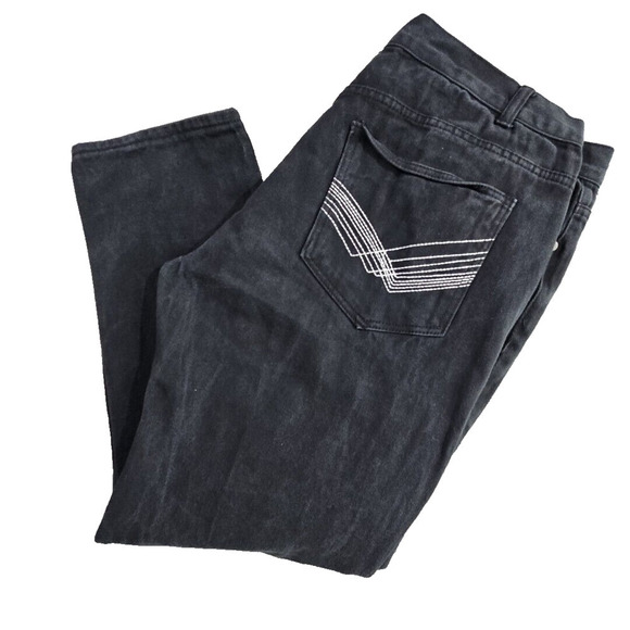 Jeanetix Jeans Men's W40 L30 Black Relaxed Straight Leg Mid Rise 100% Cotton - Picture 2 of 16